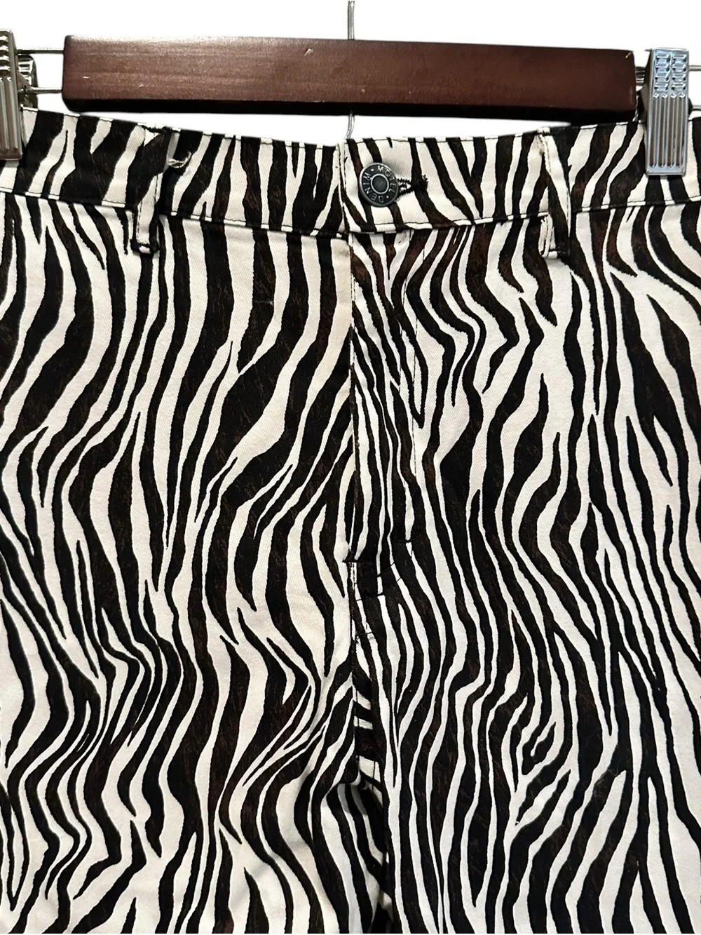 MOTEL Rocks Zoven Trouser Dark Brown and Cream Straight Leg Pants Size X Small - Picture 2 of 9